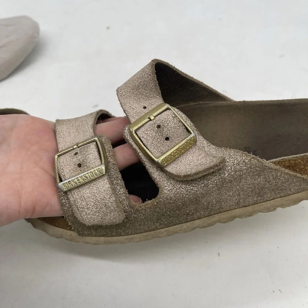 Birkenstock Birkis Shoes Womens 5 36 5/5.5 Beige Sparle Slip On Sandals